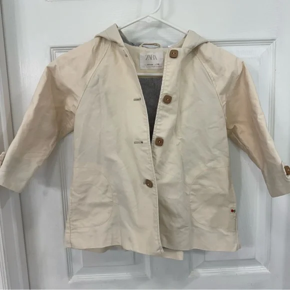 Zara Kids Cream Hooded Jacket 4-5Years - Picture 3 of 8